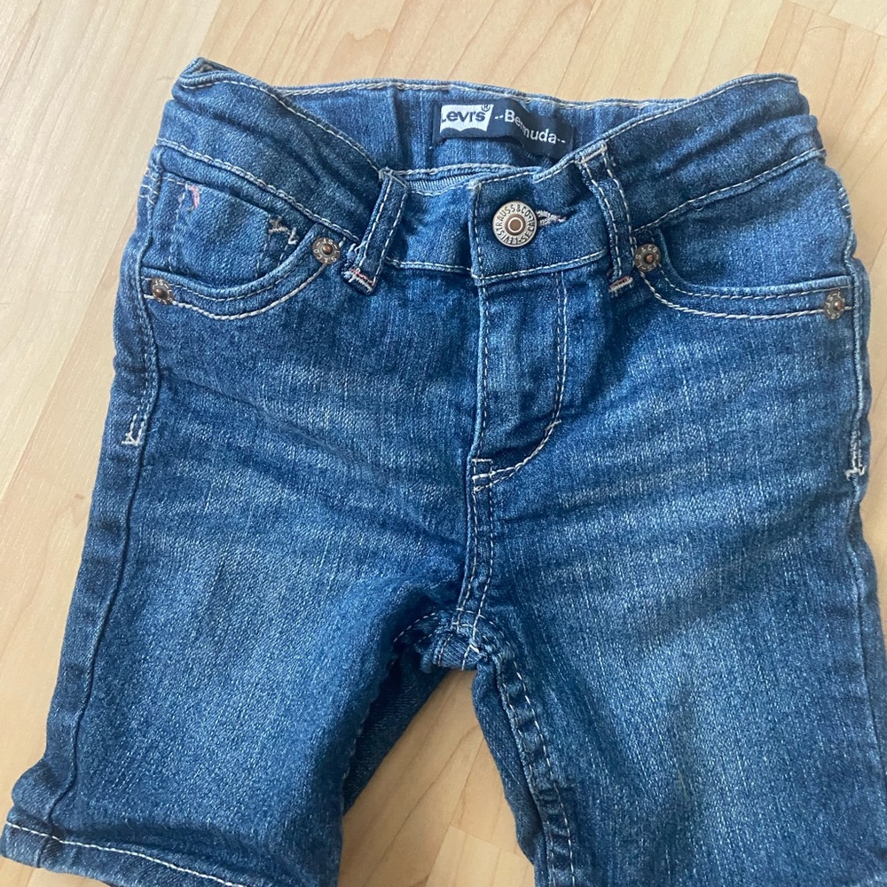 Girls Levi’s Denim Bermuda Shorts 3T Summer Toddler Girls Short Adjustable Waist